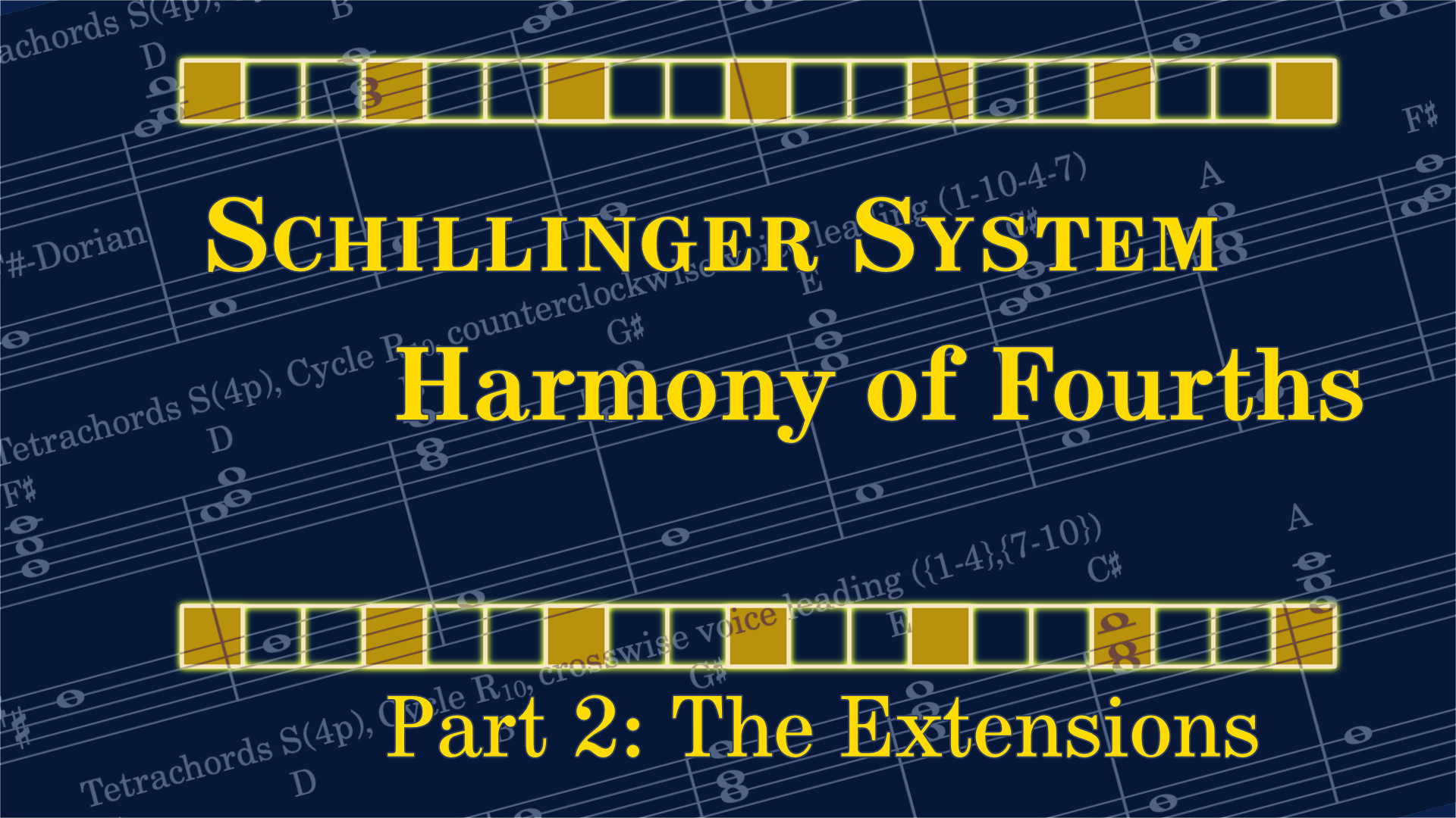 YouTube thumbnail for the Schillinger Harmony Of Fourths Part 2: The Extensions video tutorial